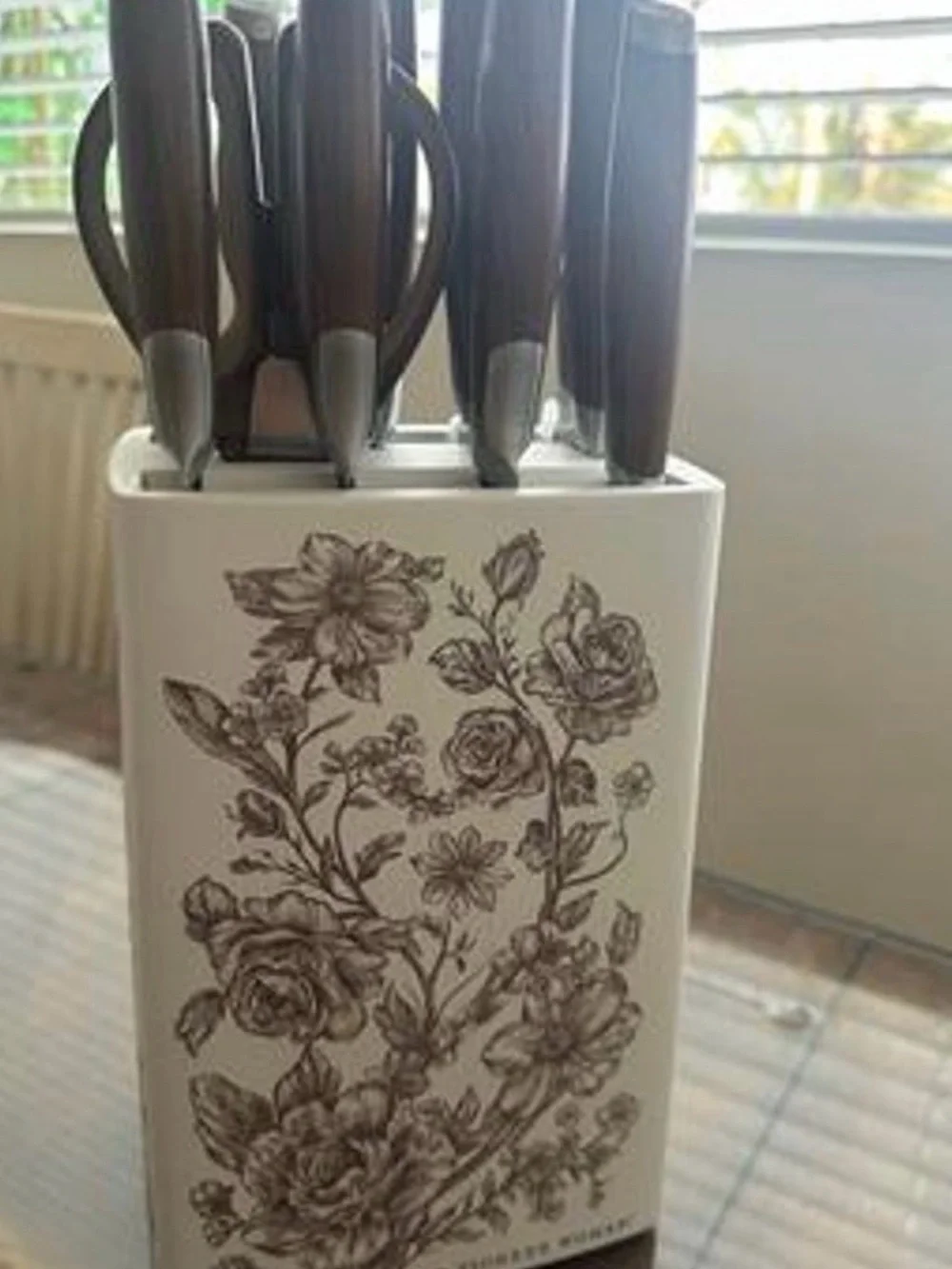 The Pioneer Woman Agatha Brown Wood-Handle 11 Piece Knife Set